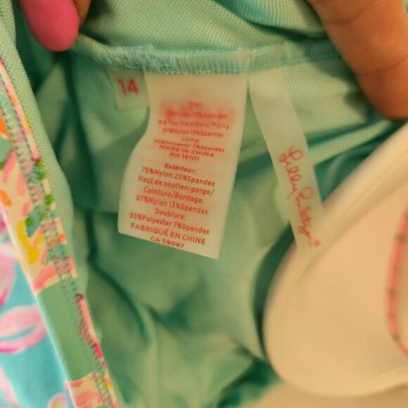 Lily Pulitzer Swimsuit Womens 14 Palma One Piece Bathing Suit Floral Cruise Vaca - Picture 6 of 6